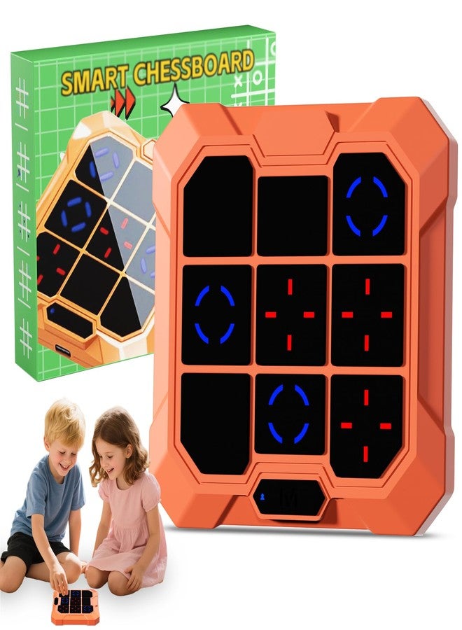 Lqqyee 6-in-1 Electronic Tic Tac Toe Game, Handheld Digital Tic Tac Toe Bolt Game, Portable Travel Learning Toy for Kids & Adults, Educational Memory Games for Ages 4+, Ideal Gift for Boys & Girls (Orange) - Image 1